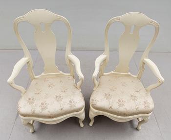 KARMSTOLAR, 1 par, rokokostil, 1900-talets första hälft.