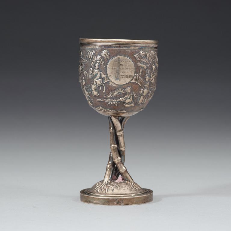 An export silver goblet, early 20th Century.