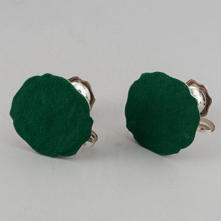 W Pettersson, nattljusstakar, ett par, silver, Åbo 1891.