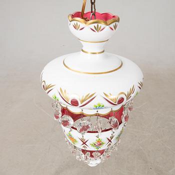 Taklampor ett par Böhmen 1900-tal.