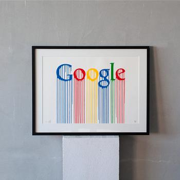 ZEVS, “Liquidated Google”, screen print in color, signed and numbered 74/75.