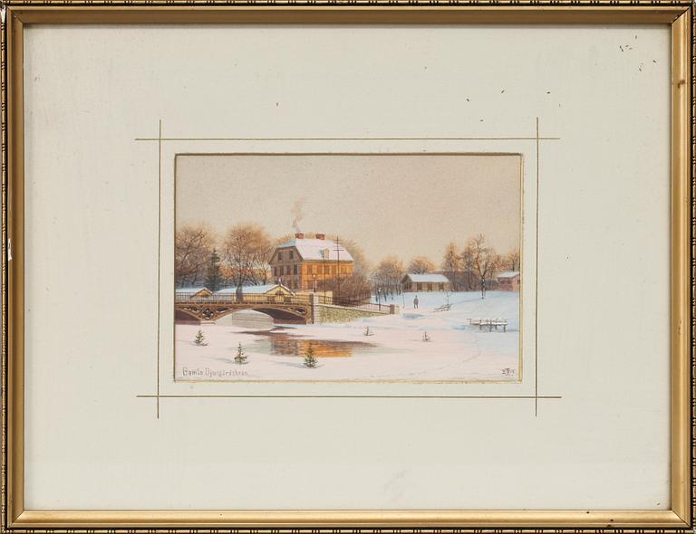 FREDRIK ISBERG, 4 st, akvareller. Sign.