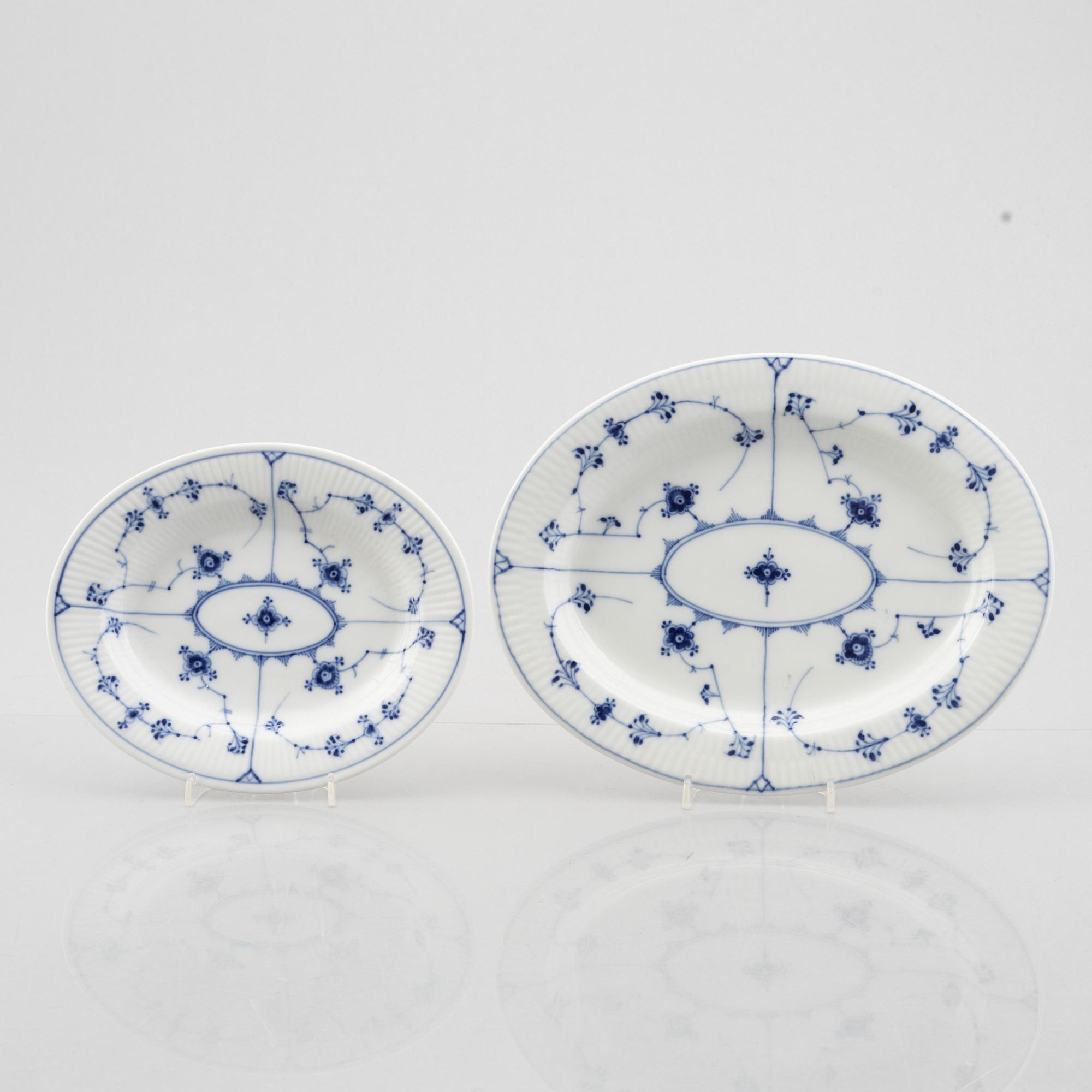 Royal Copenhagen, 6 pieces 'Blue Fluted', Denmark, late 19th century - 20th century.