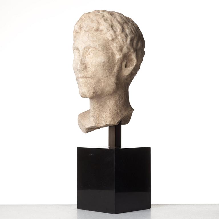 A Roman marble head of a man, probably circa late 1st Century A.D.