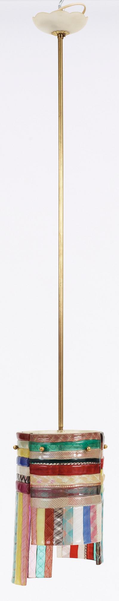 TAKLAMPA, glas, Murano, Italien, 1900-talets mitt, h 115.