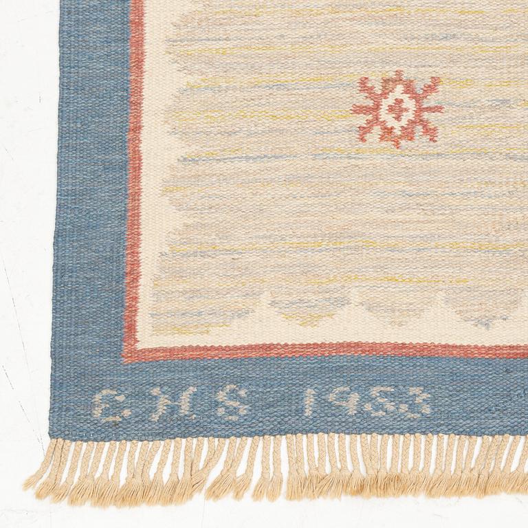 Sofia Widén, a flat weave rug, signed SW EHS 1953, c. 307 x 211 cm.