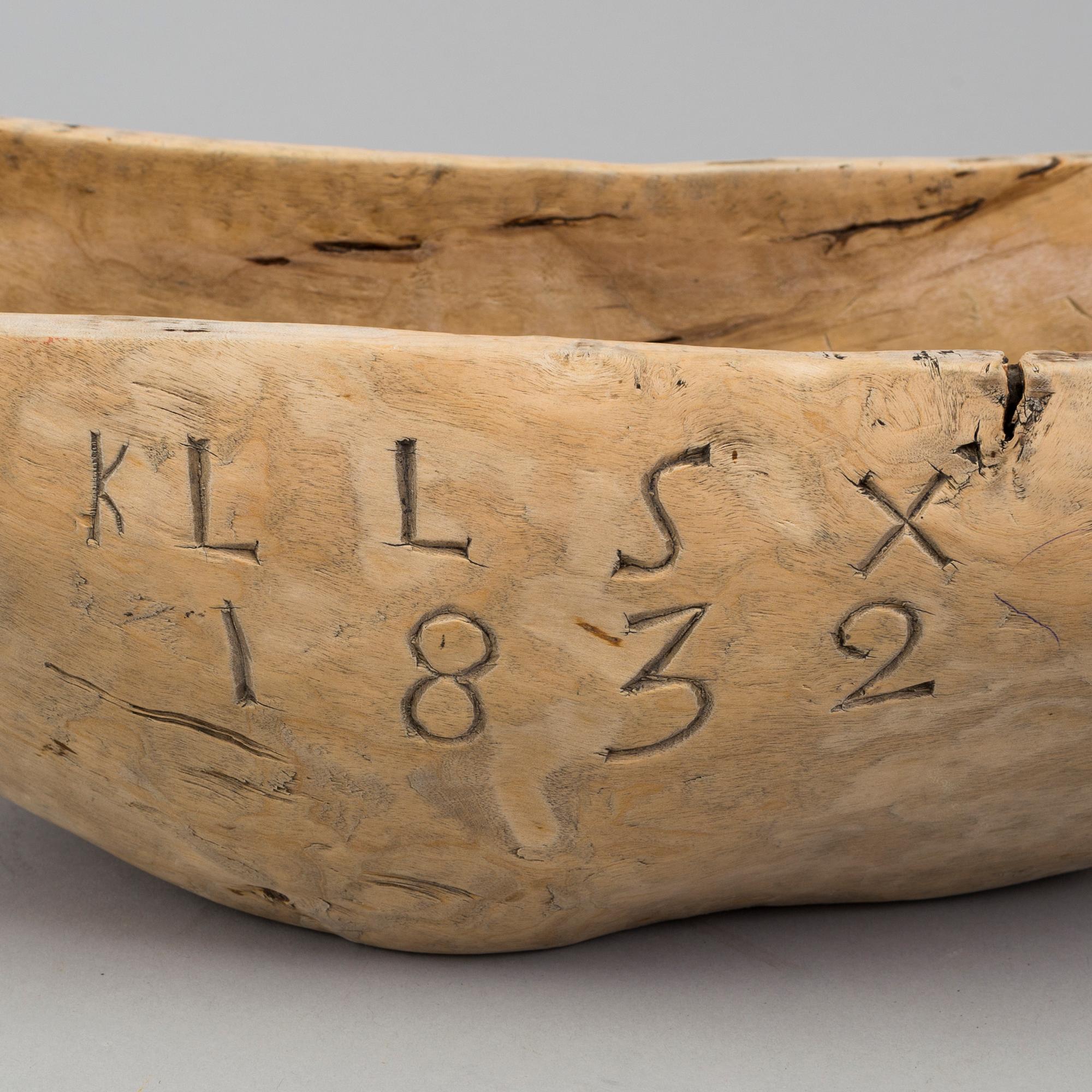 a swedish wooden bowl, 19th century.