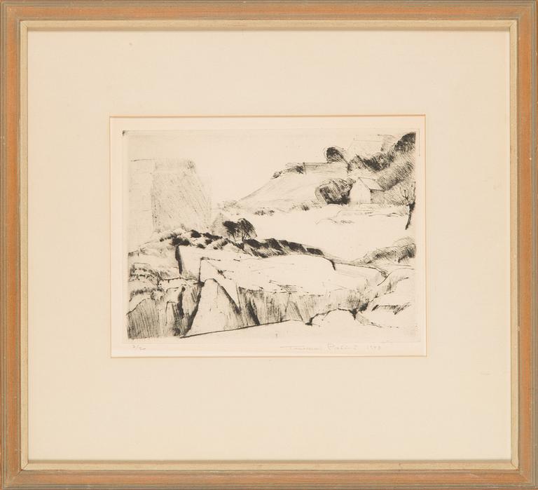 Tuulikki Pietilä, torrnålsetsning, signerad och daterad 1948, numrerad 7/20.