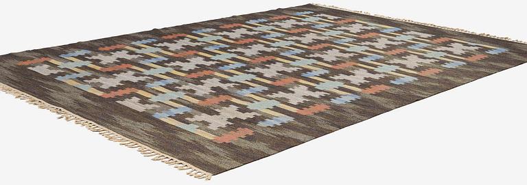 Judith Johansson, a flat weave 'Hittarp', c. 336 x 250 cm, signed JJ.