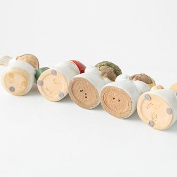 Lisa Larson, figuriner, 5 st, ur serien "Advent", Gustavsberg.