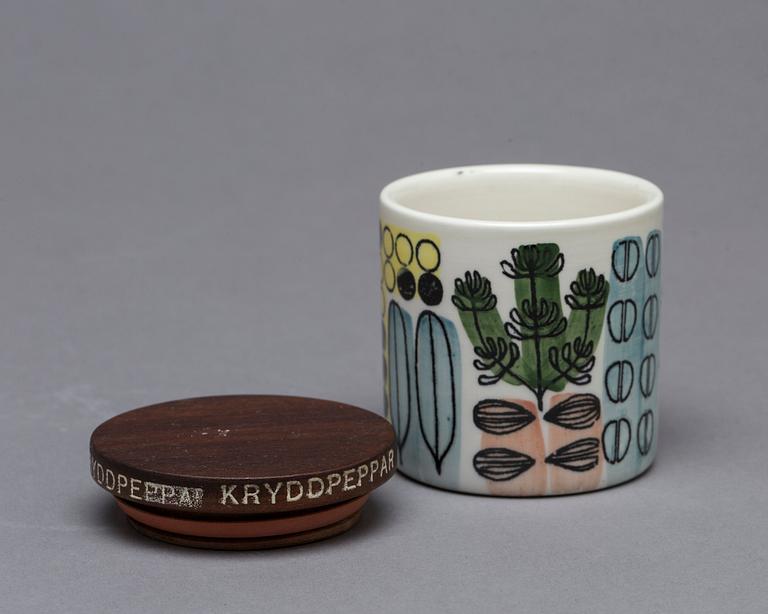 KRYDDBURKAR, 7 st, Anita Nylund för Jie, Gantofta, 1950/60-tal.