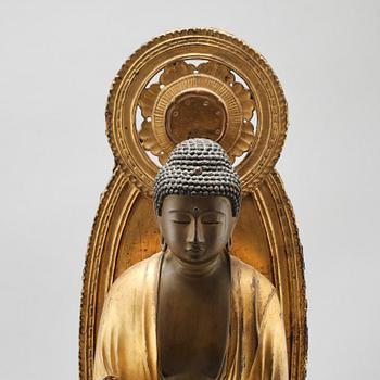 Two Japanese buddhas, Meiji period (1868-1912).