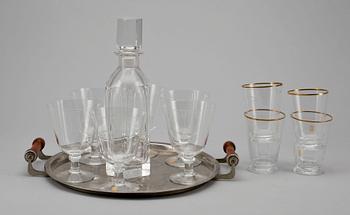 GLAS OCH BRICKA, 20 delar, bla Johansfors, 1900-talets mitt - andra hälft.