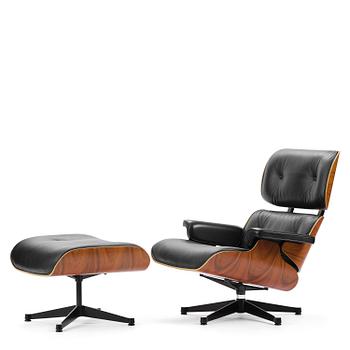 70. Charles & Ray Eames, an "Eames Lounge Chair" with ottoman, Vitra, 2000s.