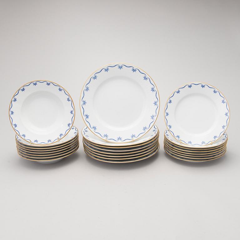 A 'Mårbacka' set of dinnerware and teacups, circa 32 pieces, Rörstrand Sweden, latter half of the 20th Century.
