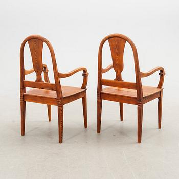 Karmstolar, ett par, sent 1800-tal/tidigt 1900-tal.