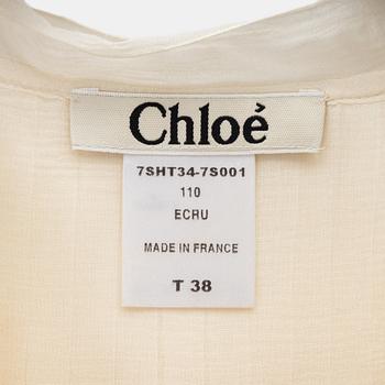 Chloé, a pleated silk shirt, size 38.