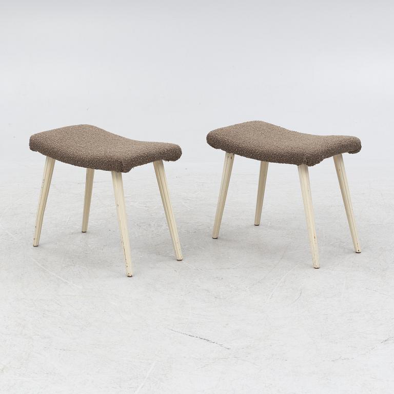 Stools, a pair, mid-20th century.