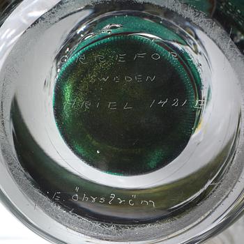 Edvin Öhrström, an "ariel" glass vase, Orrefors 1951, nr 1421E.