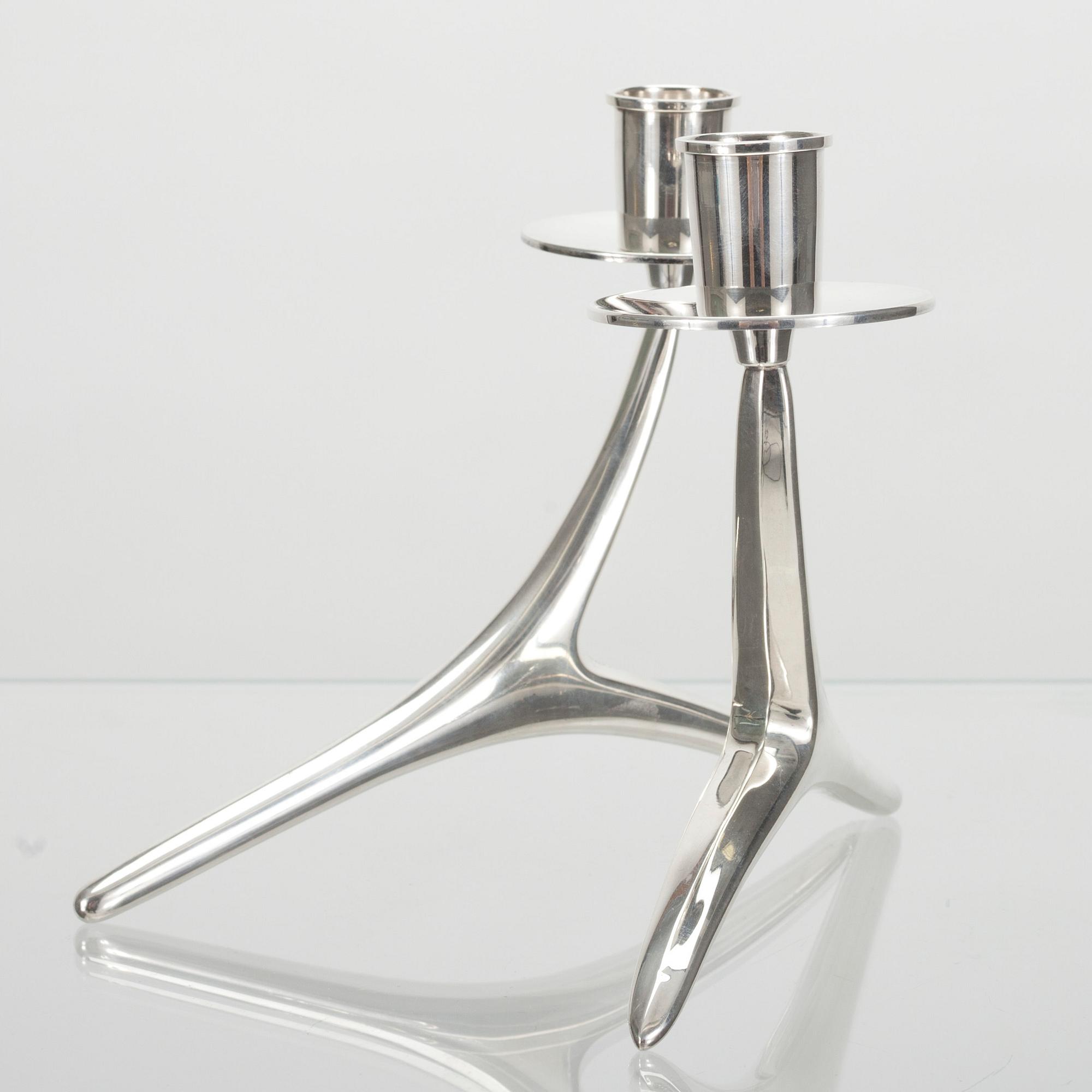 LJUSSTAKE, silver, Anna-Greta Eker, Auran Kultaseppä, Åbo 1963. Vikt ca 125 g.