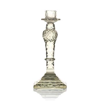 444. Ljusstake, glas. Anglo-Irisk, 1700-tal.