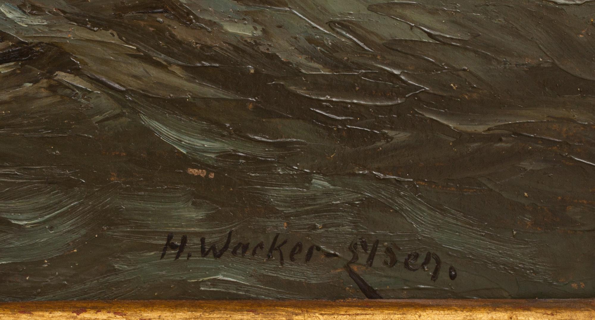 HANS WACKER-ELSEN, olja på pannå, signerad.
