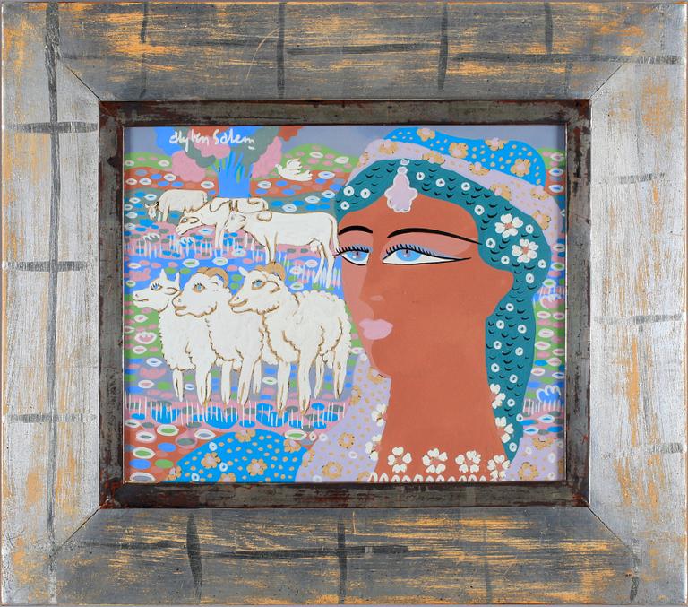 ALY BEN SALEM, gouache. Sign.