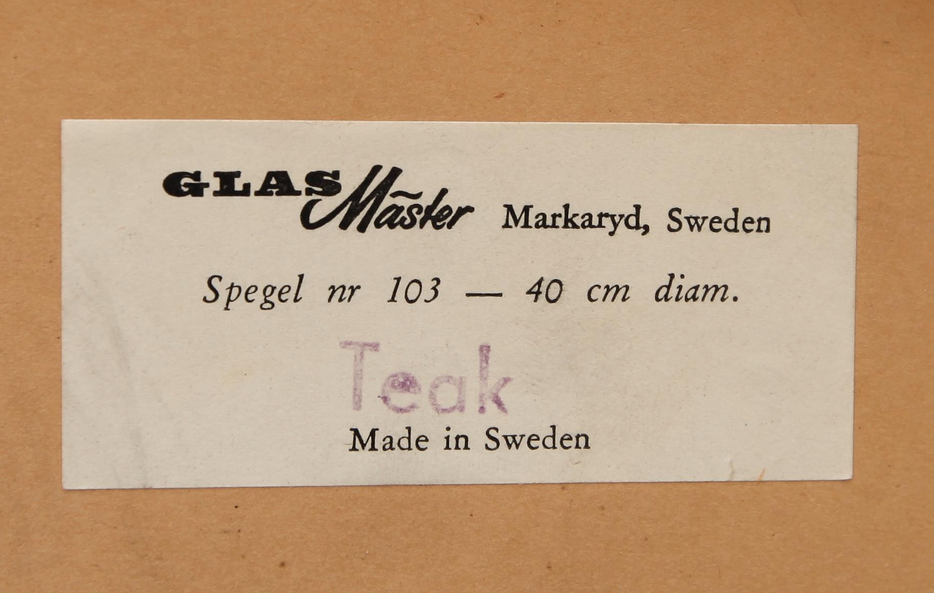SPEGEL, Glasmäster, Markaryd, 1900-talet andra hälft.