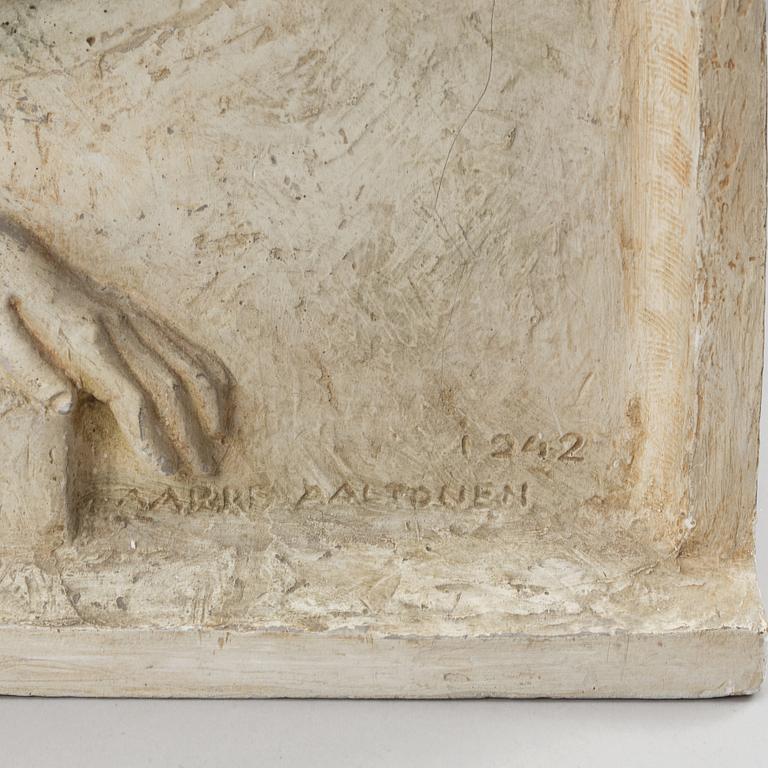 A plaster wall relief by Aarre Aaltonen, signed.