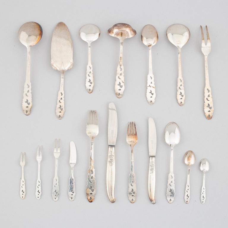 A 112-piece silver cutlery service, Norway, mid-20th century.