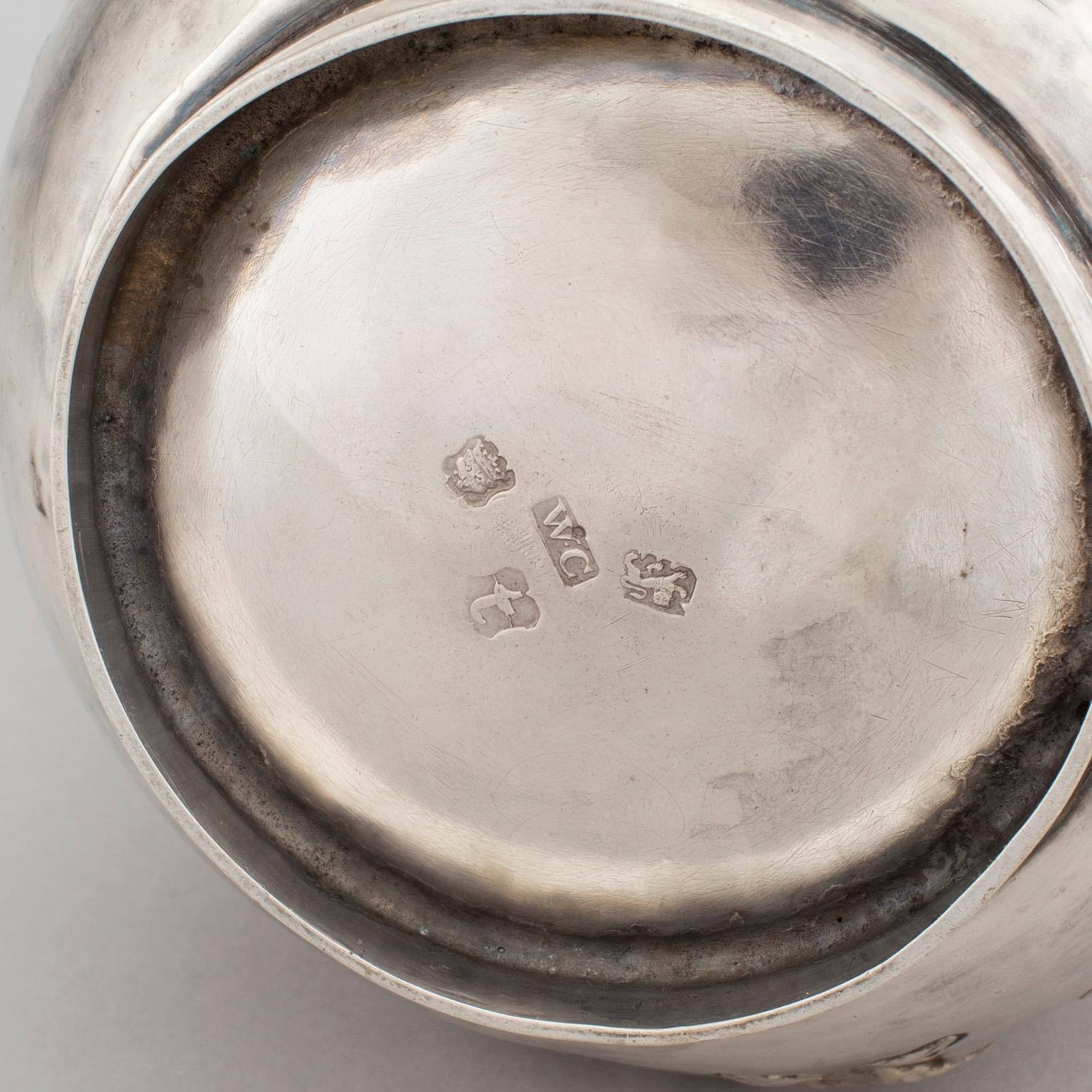 KAFFEKANNA, silver, rokoko, London 1754. Vikt ca 540 gram.