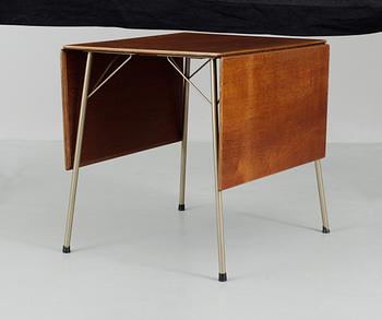 An Arne Jacobsen teak and chrome plated steel table, Fritz Hansen, Denmark 1960's.