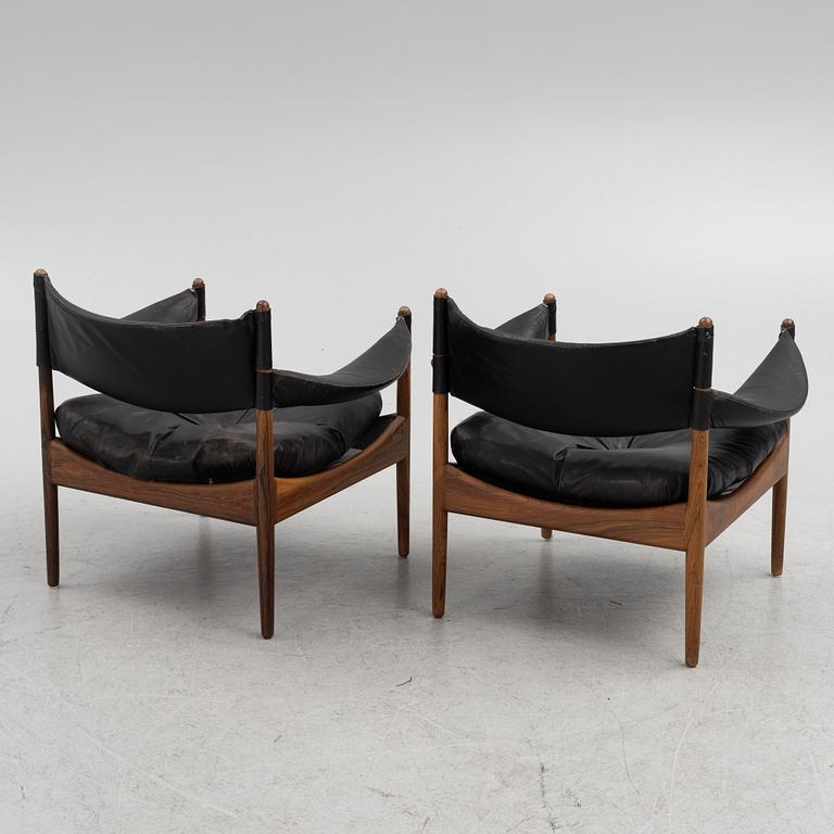 Kristian Solmer Vedel, a pair of "Modus" armchairs and a low table, Søren Willadsen, 1960's.