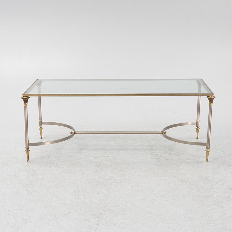 A steel and glass coffee table, Nordiska Kompaniet, end of the 20th Century.