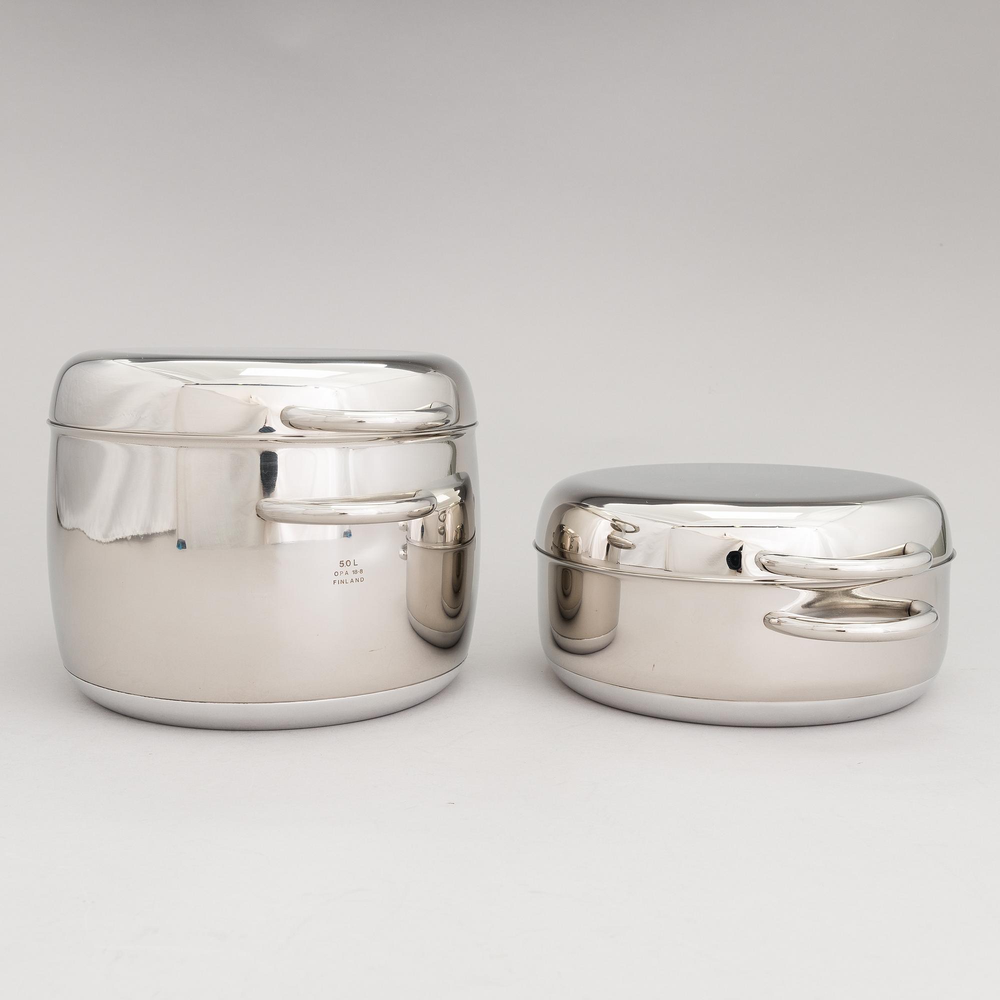 TIMO SARPANEVA, 7-piece stainless steel serving dishes for Opa Ltd.