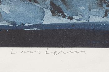 Lars Lerin, "Mellan husen-bilder från Lofoten", bibliophile edition with a colour lithograph "Tre Måsar".