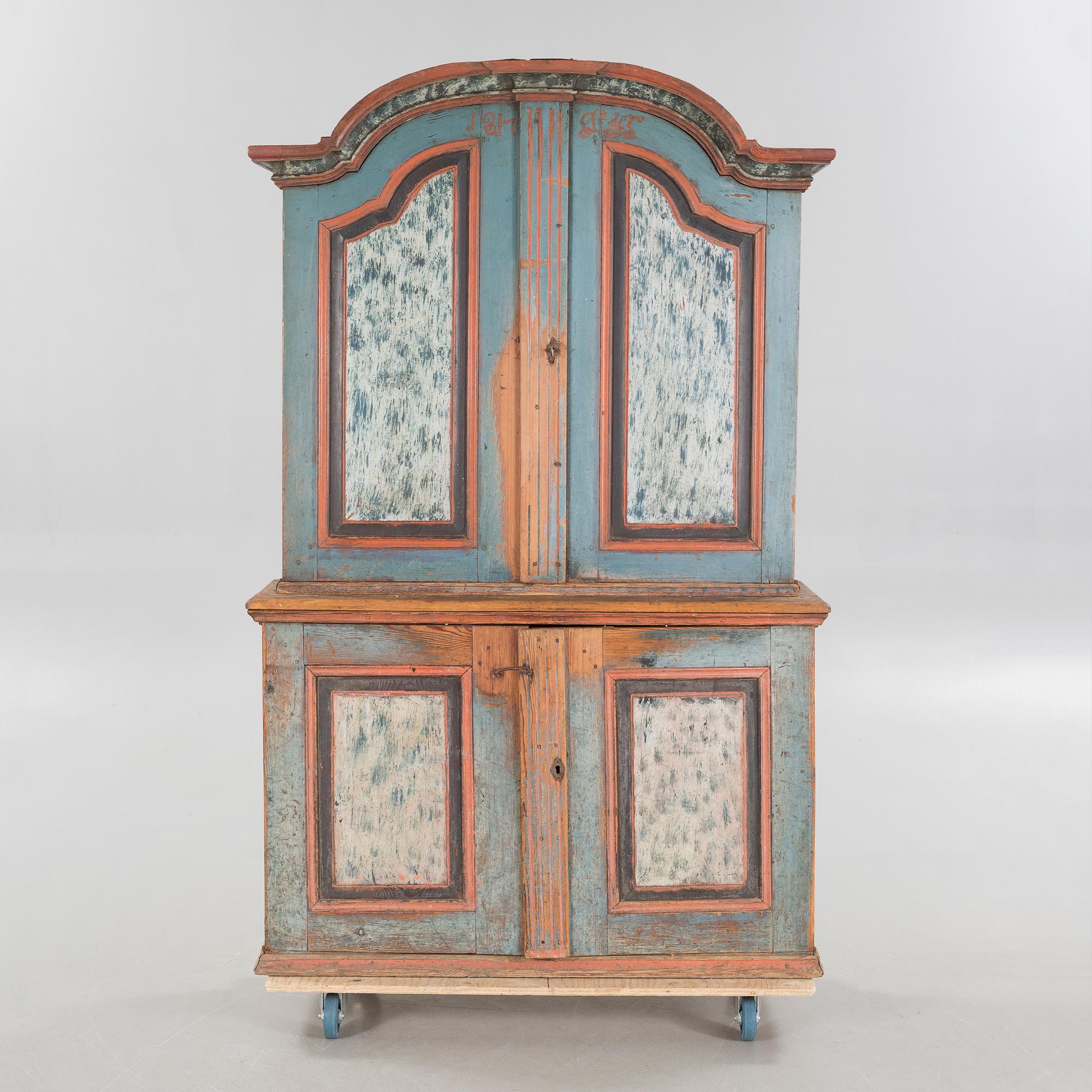 A cabinet, dated 1817.