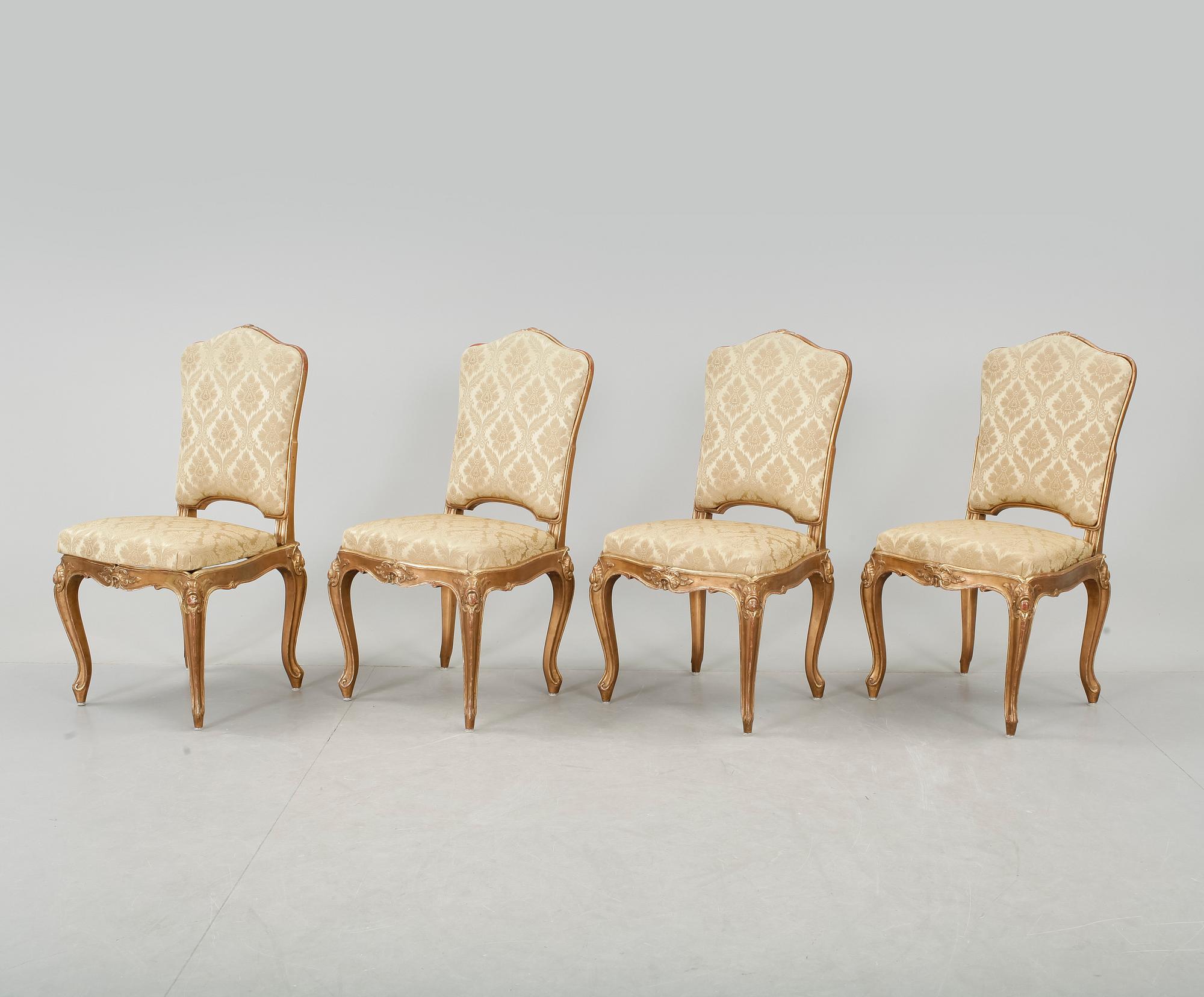 STOLAR, 4 st, Rokokostil, Frankrike, 1800-tal.