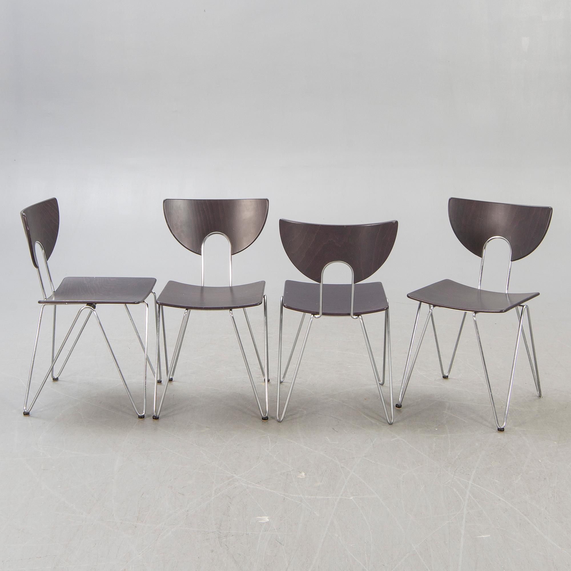 Walter Leeman, a set of five Mikado chairs for Kusch Co Germany 1979.