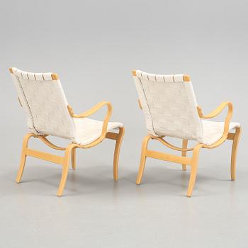 FÅTÖLJER, ett par, "Mina" Bruno Mathsson, 1900/2000-tal.