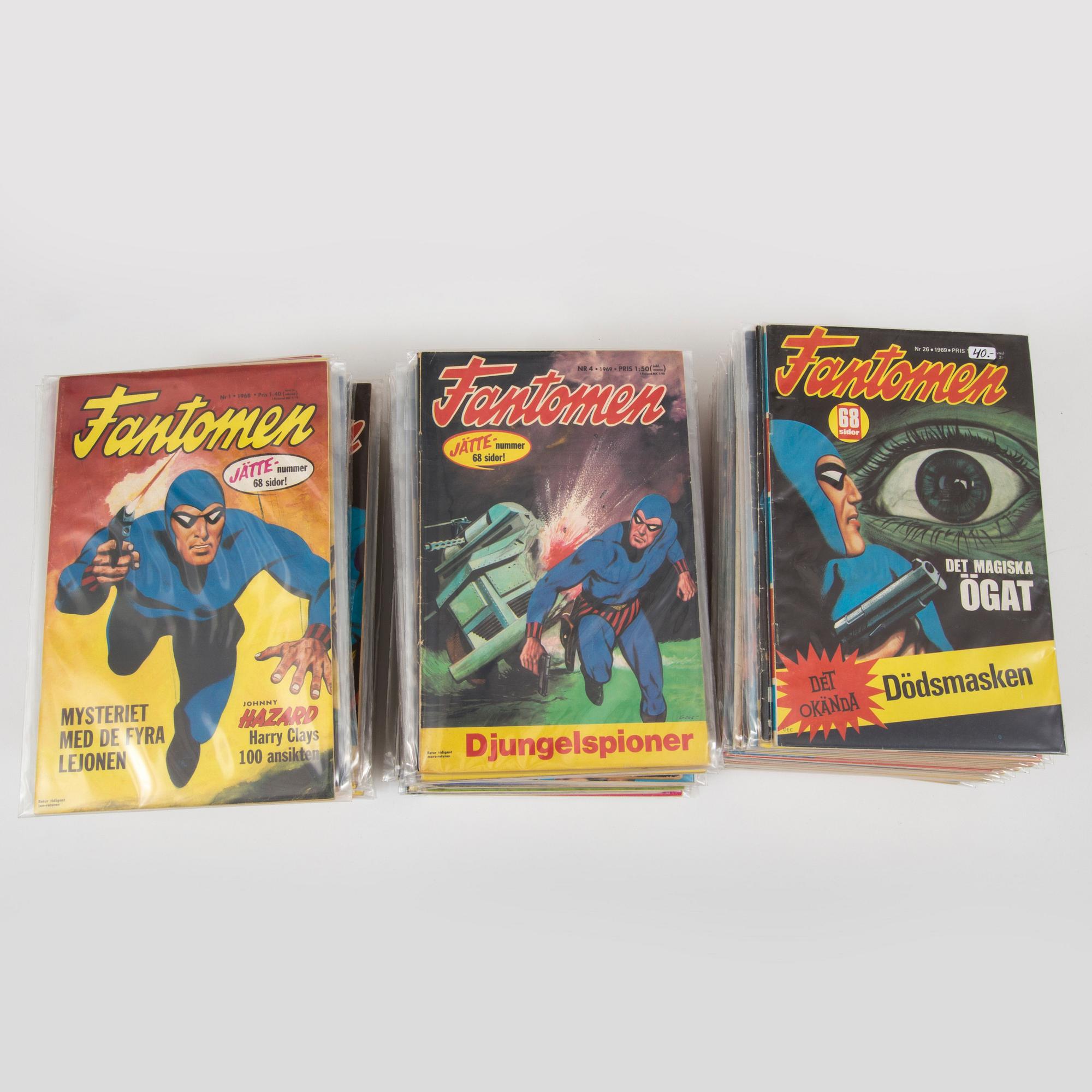 A lot of "Serietidningen Fantomen" comic books complete years 1964-1970.