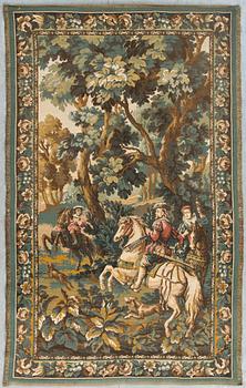 VÄVNAD, gobelängteknik, sekelskiftet 18/1900. Ca 198 X 123 cm.