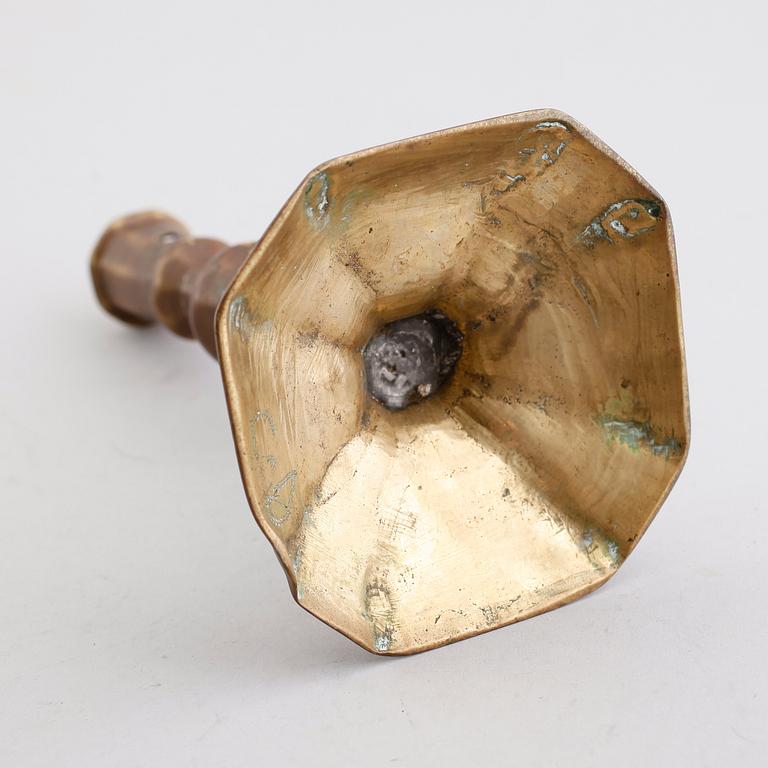 LJUSSTAKE, mässing, 1700-tal.