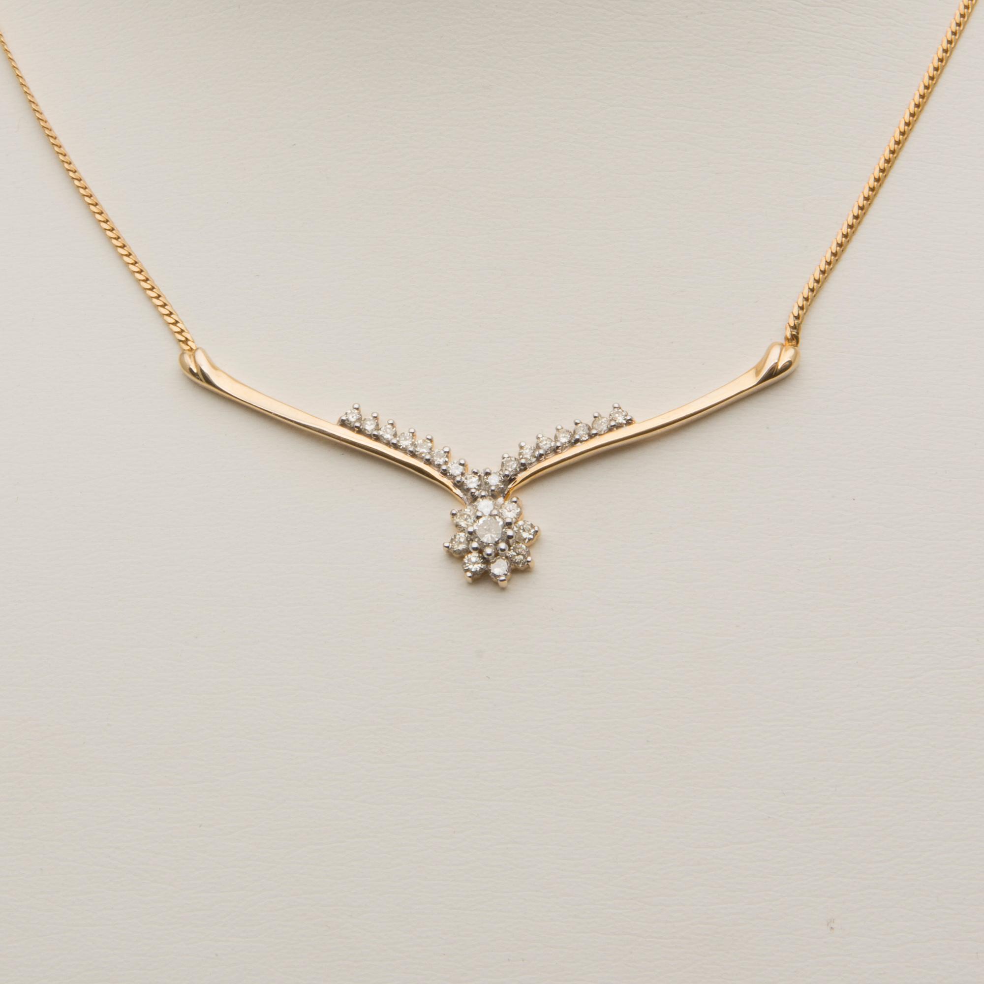 HALSSMYCKE, briljantslipade diamanter, 14K guld.