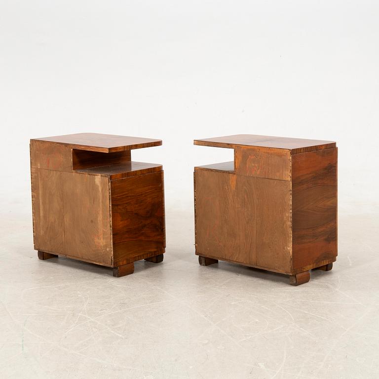 Bedside tables, a pair, Art Deco, first half of the 20th century.