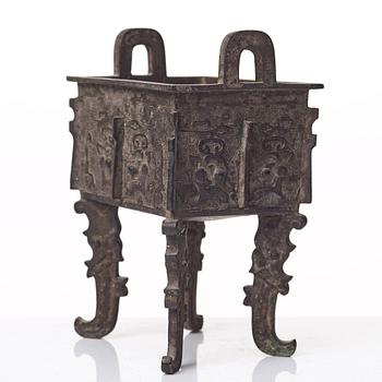 A bronze censer, Ming dynasty with mark.