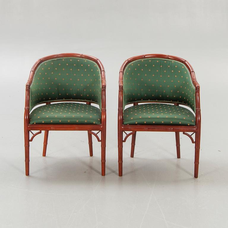 Armchairs / armchairs, a pair, Miranda of Sweden, late 20th century.