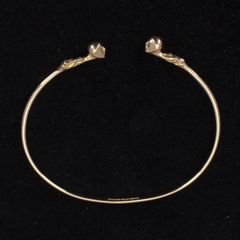 ARMRING, guld 14K, Björn Weckström, Lapponia 1978.