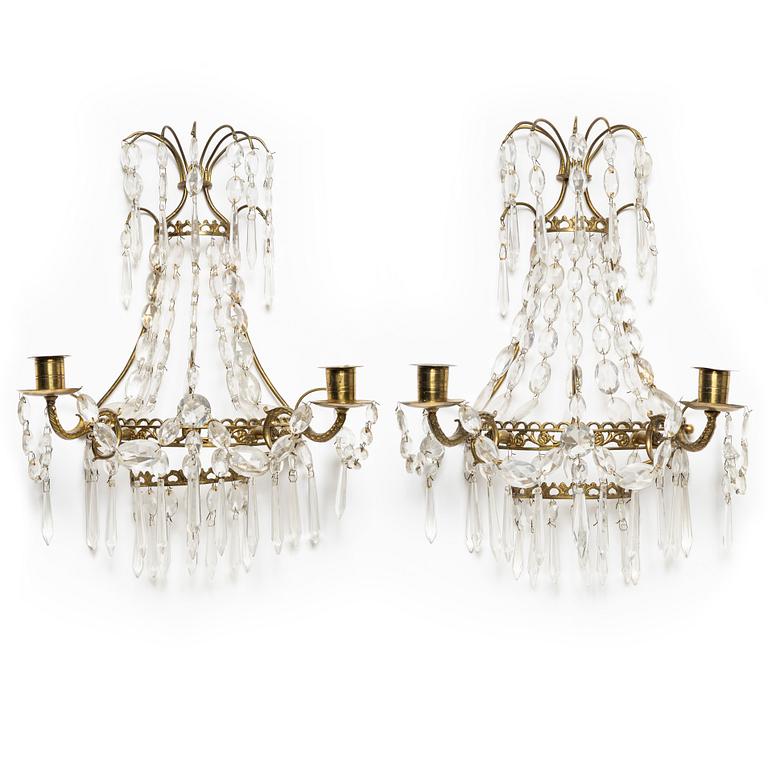A pair of Empire style wall sconces, mid-20th Century.