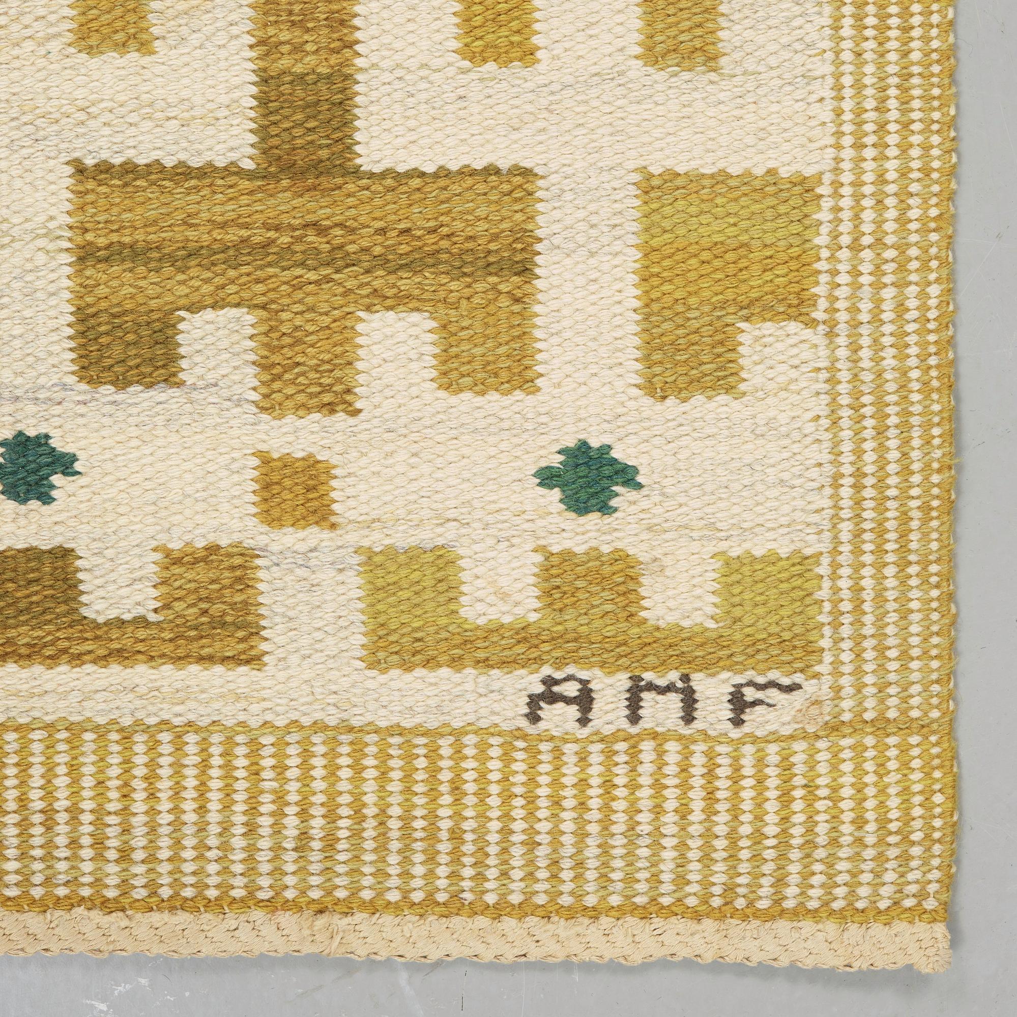 Ann-Mari Lindbom, gift Forsberg, MATTA. "Gulbroka". Rölakan. 210,5 x 132,5-135,5 cm. Signerad AB MMF AMF.